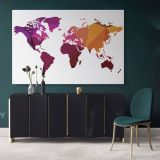 Modern Abstract World Map wall art Bright Different Colors Wall Art Modern wall art Canvas Wall Art