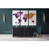 Modern Abstract World Map wall art Bright Different Colors Wall Art Modern wall art Canvas Wall Art - Image 3
