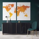 Modern Abstract World Map wall art Bright Different Colors Wall Art Modern wall art Canvas Wall Art - Image 2
