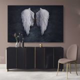 Banksy Style White Angel Wings Banksy Reproduction Wall Canvas Wall Art