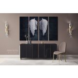 Banksy Style White Angel Wings Banksy Reproduction Wall Canvas Wall Art - Image 4