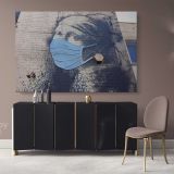Banksy Style Graffiti The Girl with The Pierced Eardrum Canvas Wall Art