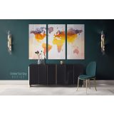 Modern Wall Map Large World Map Canvas Nursery Wall Art Office Wall For Canvas Wall Art - Image 3