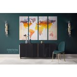 Modern Wall Map Large World Map Canvas Nursery Wall Art Office Wall For Canvas Wall Art - Image 4