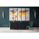 Modern Wall Map Large World Map Canvas Nursery Wall Art Office Wall For Canvas Wall Art - Image 5