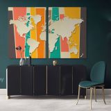 Modern Wall Map Large Colorful Canvas Nursery Wall Art Office Wall For Canvas Wall Art - Image 2