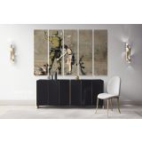 Banksy Girl and a Soldier Graffiti Cool Wall Decor Banksy Style Canvas Wall Art - Image 5
