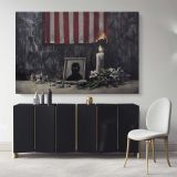 Real Life Version of Banksys Get Out While you can Canvas Street Graffiti George Canvas Wall Art