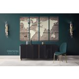Vintage Wall Map Large Wood Background Nursery Wall Art Office Wall For Canvas Wall Art - Image 4