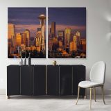 Seattle Skyline wall art Banner Canvas Wall Art - Image 2