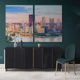 Pittsburgh wall art Pittsburgh City at Dusk Sunset Canvas Wall Art - Image 2