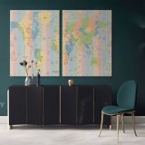 Highly Detailed Official Political World Map Canvas World Atlas Time Zone Map wall Canvas Wall Art - Image 2
