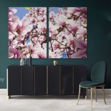 Pink Magnolia Flower wall art Floral Wall Art Decoration Magnolia Flower Canvas Wall Art - Image 2