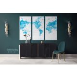 Official Political World Map Canvas Highly Detailed World Atlas Time Zone Map wall Canvas Wall Art - Image 3