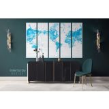 Official Political World Map Canvas Highly Detailed World Atlas Time Zone Map wall Canvas Wall Art - Image 5
