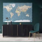 Official Giant World Map Atlas Geography Political Canvas Wall Art