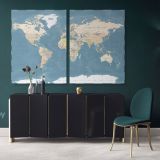 Official Giant World Map Atlas Geography Political Canvas Wall Art - Image 2