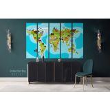 Kids Nursery Animal Maps World Animals Canvas Gift Office Living Room Home Decor For Wall Hanging - Image 5