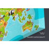 Kids Nursery Animal Maps World Animals Canvas Gift Office Living Room Home Decor For Wall Hanging - Image 6