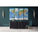 Modern Water Color World Map Canvas Wall Art - Image 4