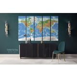 Modern Water Color World Map Canvas Wall Art - Image 5