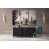 Landscape London City Big Ben Clock Tower Canvas Wall Art - Image 3