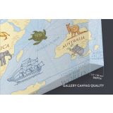 Nursery Vintage Map Of the World Kids Animal Maps Canvas Gift Home Decor For Wall Hanging - Image 6