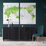 Modern Official World Map Atlas Geography Political Green Canvas Wall Art - Image 2