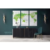 Modern Official World Map Atlas Geography Political Green Canvas Wall Art - Image 3