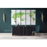 Modern Official World Map Atlas Geography Political Green Canvas Wall Art - Image 5