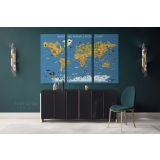 Amazing Animal World Map Canvas Kids Nursery World Animals For Canvas Wall Art - Image 3