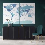 Detailed Official World Map Atlas Geography Political Canvas Wall Art - Image 2