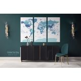 Detailed Official World Map Atlas Geography Political Canvas Wall Art - Image 3