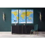 World Map Canvas Detailed Official Atlas Geography Political wall art Decor Canvas Wall Art - Image 3