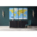 World Map Canvas Detailed Official Atlas Geography Political wall art Decor Canvas Wall Art - Image 4