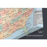 United States of America Canvas National Capital Major Roads Lakes Print Office Art Canvas Wall Art - Image 6