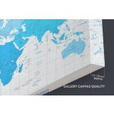 World Map With Different Colored Continents In Colors Of Blue Highly Detailed Canvas Wall Art - Image 6
