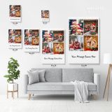 Christmas Gift Personalised 4 Images Collage Canvas Different Sizes Custom Photo Frame - Image 6