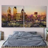 London City of Financial District Background Panoramic Canvas Wall Art - Image 2