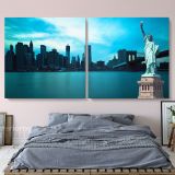 New York City Brooklyn Bridge Park Wall Art Panoramic Canvas Wall Art - Image 3