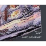Vintage Winter Christmas Village Scene Holiday Decor Wall Art Print Painting Framed Canvas - Image 3