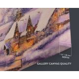 Winter Christmas Vintage Village Scene Holiday Decor Print Painting On Framed Canvas - Image 6