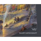 Winter Christmas Vintage Village Scene Holiday Decors On Framed Canvas - Image 6