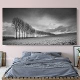 Panoramic Black and White Photography Canvas Wall Art