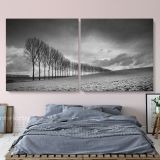 Panoramic Black and White Photography Canvas Wall Art - Image 3