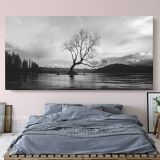 Panoramic Black and White Photography Canvas Wall Art