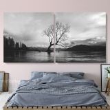 Panoramic Black and White Photography Canvas Wall Art - Image 2