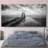 Panoramic Black and White Photography Printed Canvas Wall Art