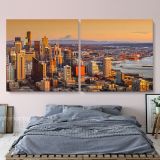 Panoramic Canvas Seattle Skyline Photo Print Poster Banner Canvas - Image 2