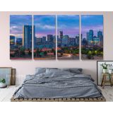 Denver City Skyline Sunrise Canvas with Frame Rolled Canvas Wall Murals - Image 4